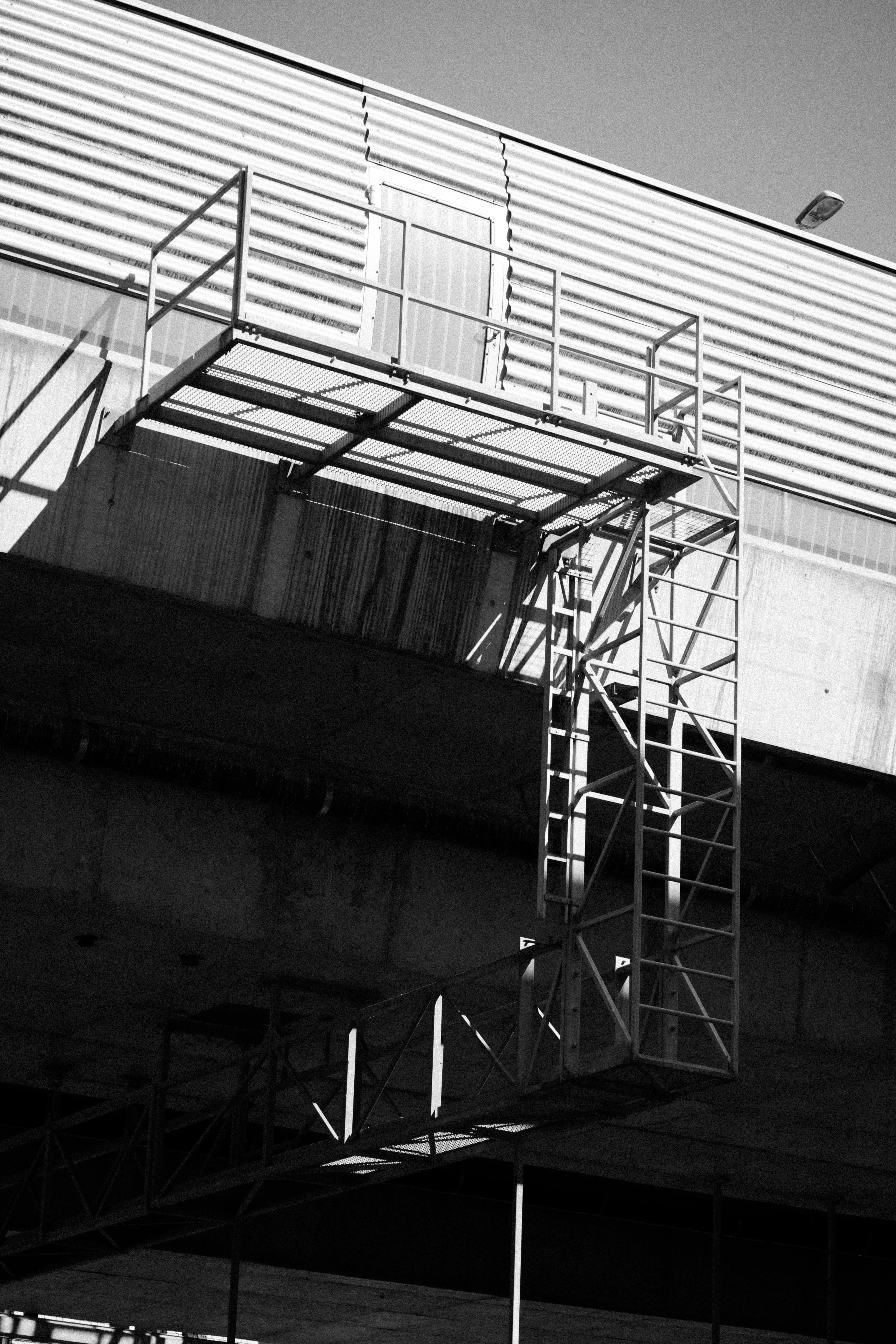 A high-contrast architectural detail in a monochrome photograph